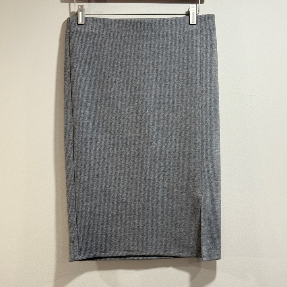LOFT Women's Classic Ribbed‎ Gray Pencil Skirt Size S
